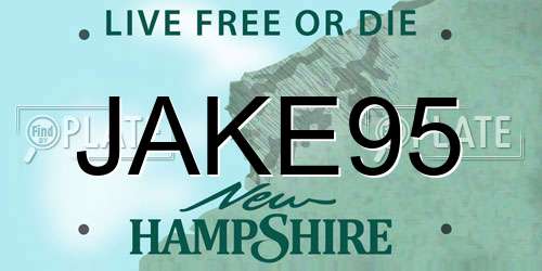 JAKE95 New Hampshire License Plate