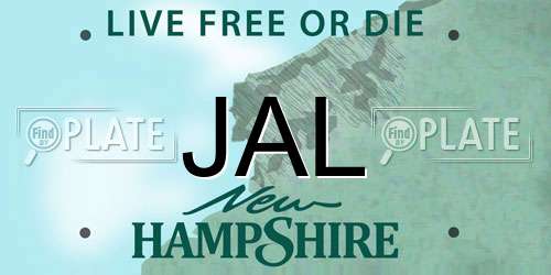 JAL New Hampshire License Plate