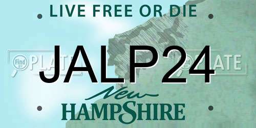 JALP24 New Hampshire License Plate