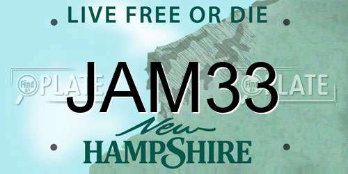 JAM33 New Hampshire License Plate