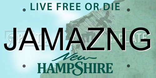 JAMAZNG New Hampshire License Plate