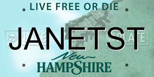 JANETST New Hampshire License Plate