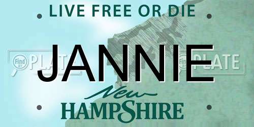 JANNIE New Hampshire License Plate