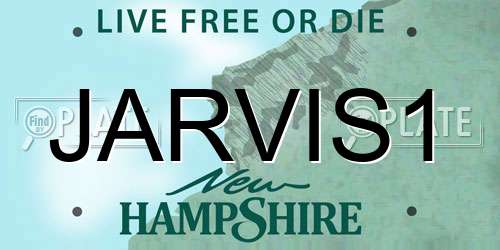 JARVIS1 New Hampshire License Plate