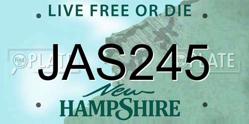 JAS245 New Hampshire License Plate