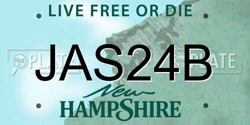 JAS24B New Hampshire License Plate