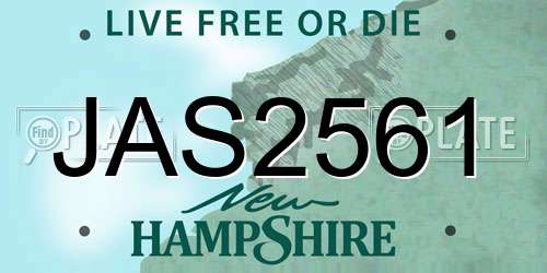 JAS2561 New Hampshire License Plate