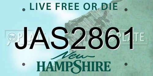 JAS2861 New Hampshire License Plate