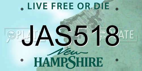 JAS518 New Hampshire License Plate