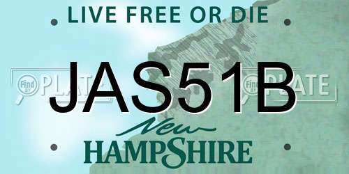 JAS51B New Hampshire License Plate