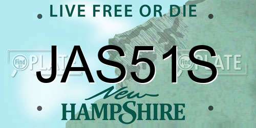 JAS51S New Hampshire License Plate