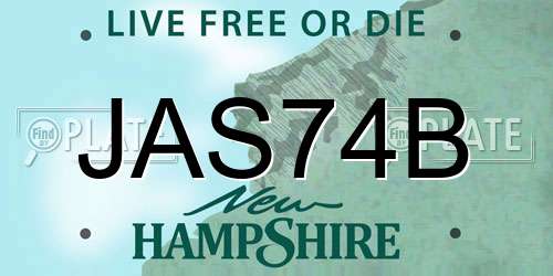JAS74B New Hampshire License Plate