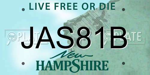 JAS81B New Hampshire License Plate