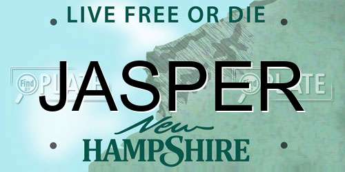 JASPER New Hampshire License Plate