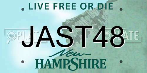 JAST48 New Hampshire License Plate