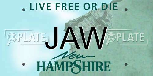 JAW New Hampshire License Plate