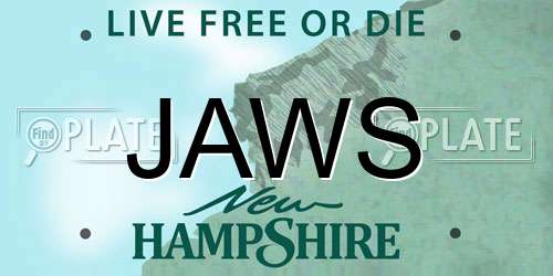 JAWS New Hampshire License Plate