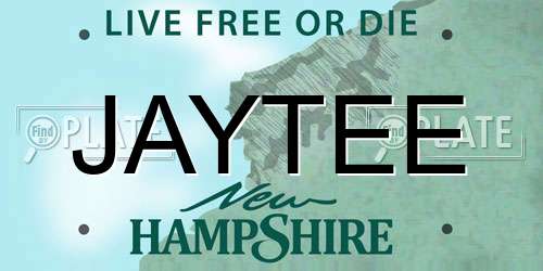 JAYTEE New Hampshire License Plate