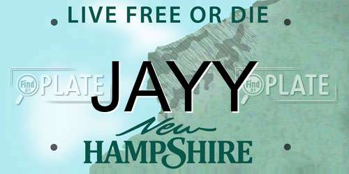 JAYY New Hampshire License Plate