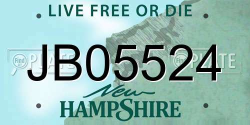 JB05524 New Hampshire License Plate