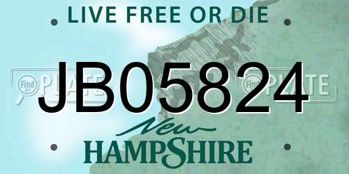 JB05824 New Hampshire License Plate