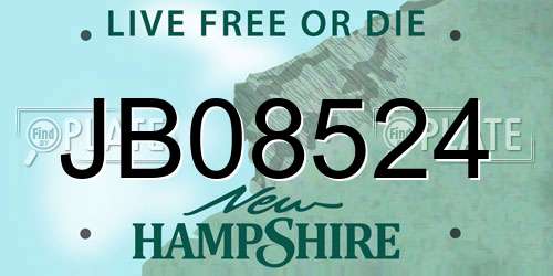 JB08524 New Hampshire License Plate