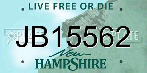 JB15562 New Hampshire License Plate