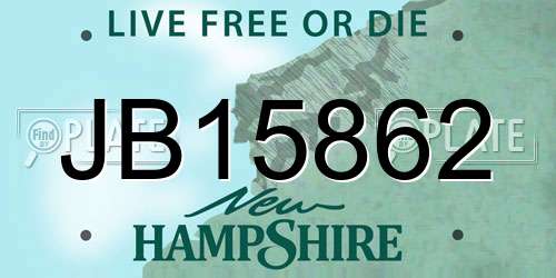 JB15862 New Hampshire License Plate