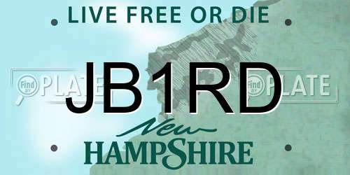 JB1RD New Hampshire License Plate