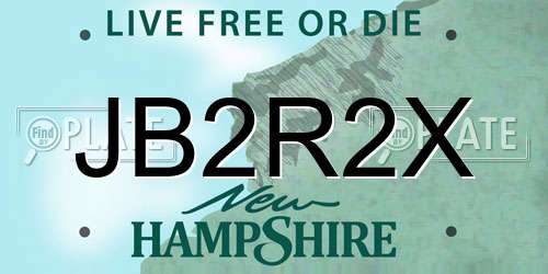 JB2R2X New Hampshire License Plate
