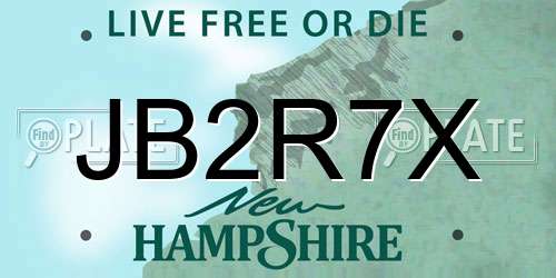 JB2R7X New Hampshire License Plate