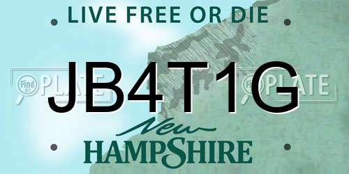 JB4T1G New Hampshire License Plate