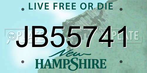 JB55741 New Hampshire License Plate