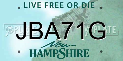 JBA71G New Hampshire License Plate