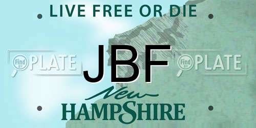 JBF New Hampshire License Plate