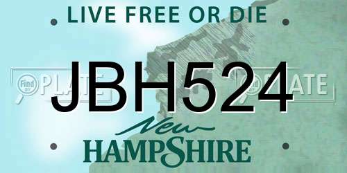 JBH524 New Hampshire License Plate