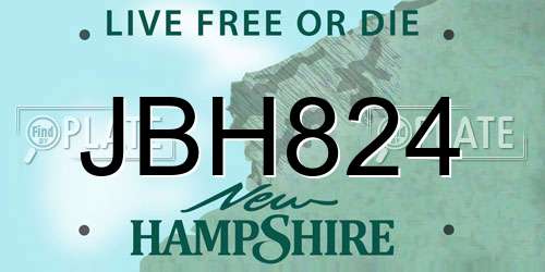 JBH824 New Hampshire License Plate