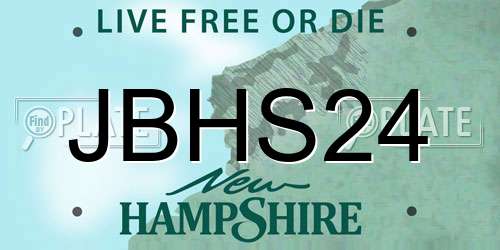JBHS24 New Hampshire License Plate