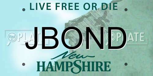 JBOND New Hampshire License Plate