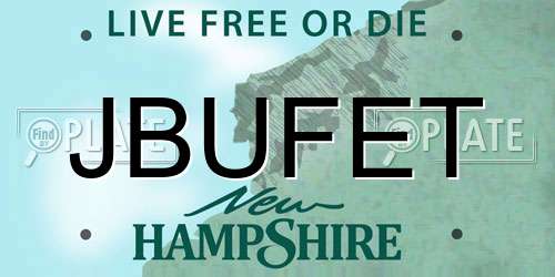 JBUFET New Hampshire License Plate