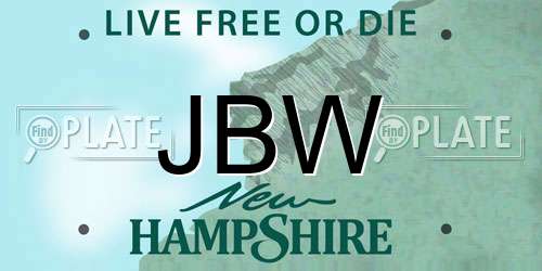 JBW New Hampshire License Plate