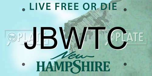 JBWTC New Hampshire License Plate