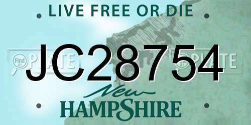 JC28754 New Hampshire License Plate
