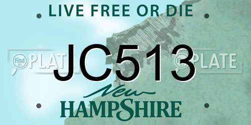JC513 New Hampshire License Plate