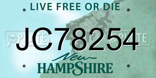 JC78254 New Hampshire License Plate