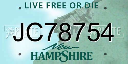 JC78754 New Hampshire License Plate