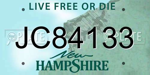 JC84133 New Hampshire License Plate