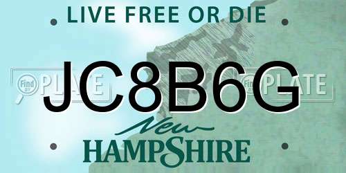 JC8B6G New Hampshire License Plate