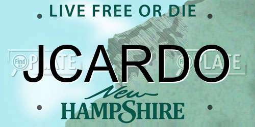 JCARDO New Hampshire License Plate