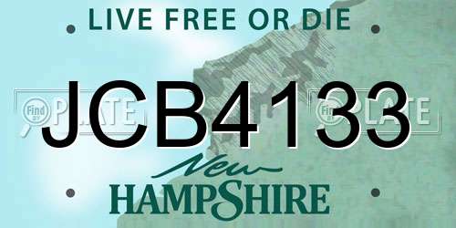 JCB4133 New Hampshire License Plate